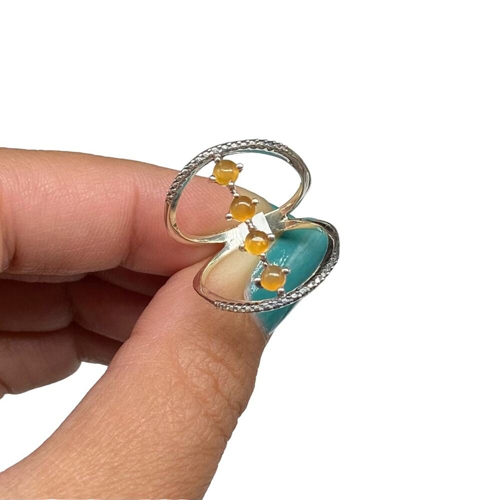 Carnelian Ring Solid Sterling Silver 925 Size 8 O… - image 4